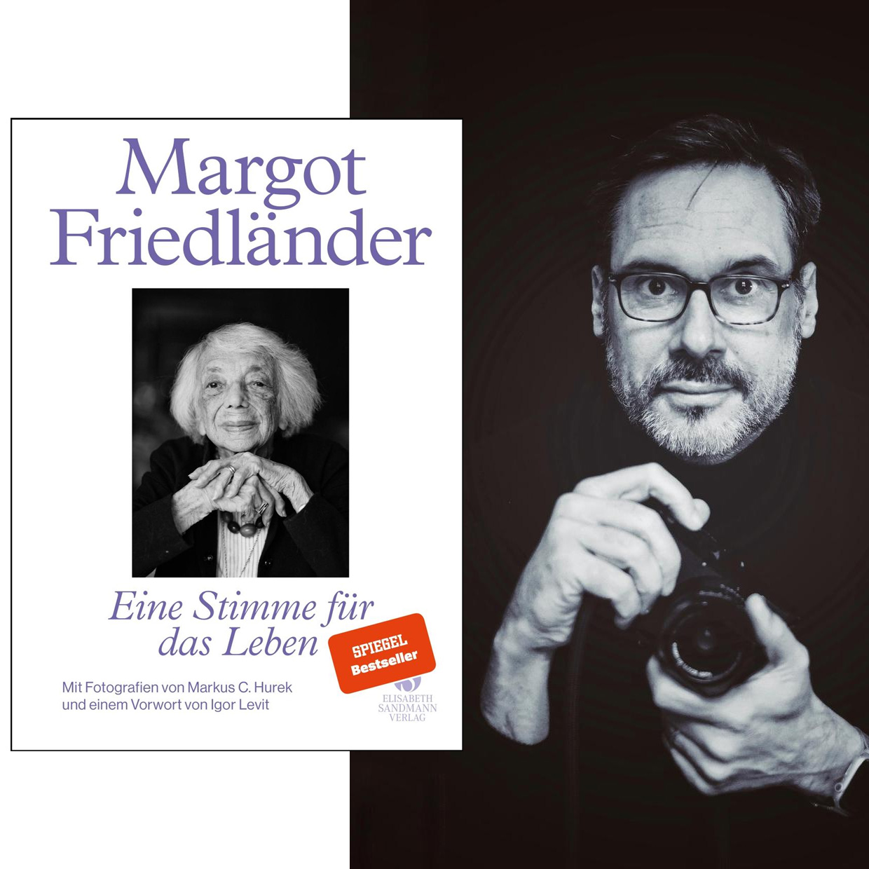Selbstporträt Marcus C. Hurek mit seinem Buch Margot Friedländer