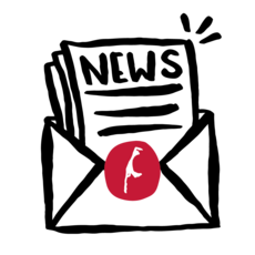 Newsletter-Symbol mit Sylt-Logo auf Umschlag