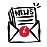 Newsletter-Symbol mit Sylt-Logo auf Umschlag