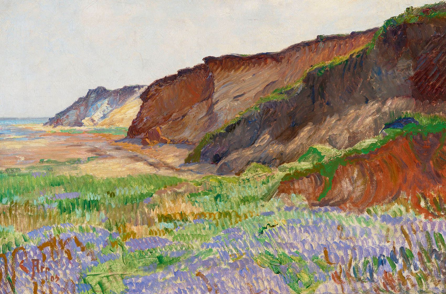 Inspiration für Künstler*innen: Hier das Morsum Kliff in einer Darstellung von Carl Arp um 1903.