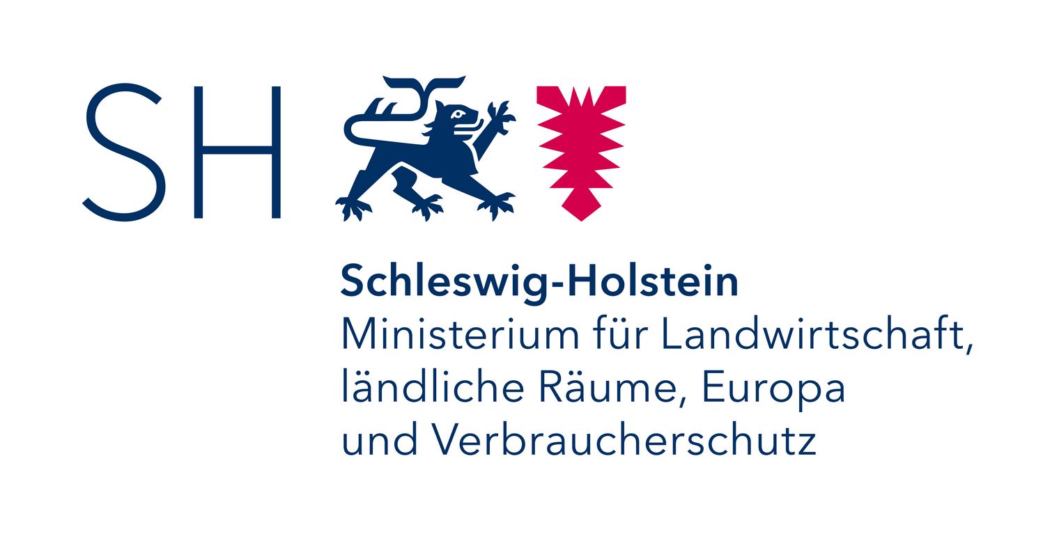Logo des Landwirtschaftsministeriums Schleswig-Holstein mit Löwen und Nesselblatt