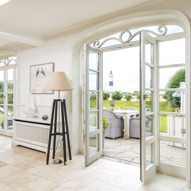 © A&M_Ferienhaus Kampen_Leuchtturmblick Süd Terrassentür