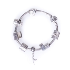 Silbernes Charm-Armband mit verschiedenen inseltypischen Anhängern.
