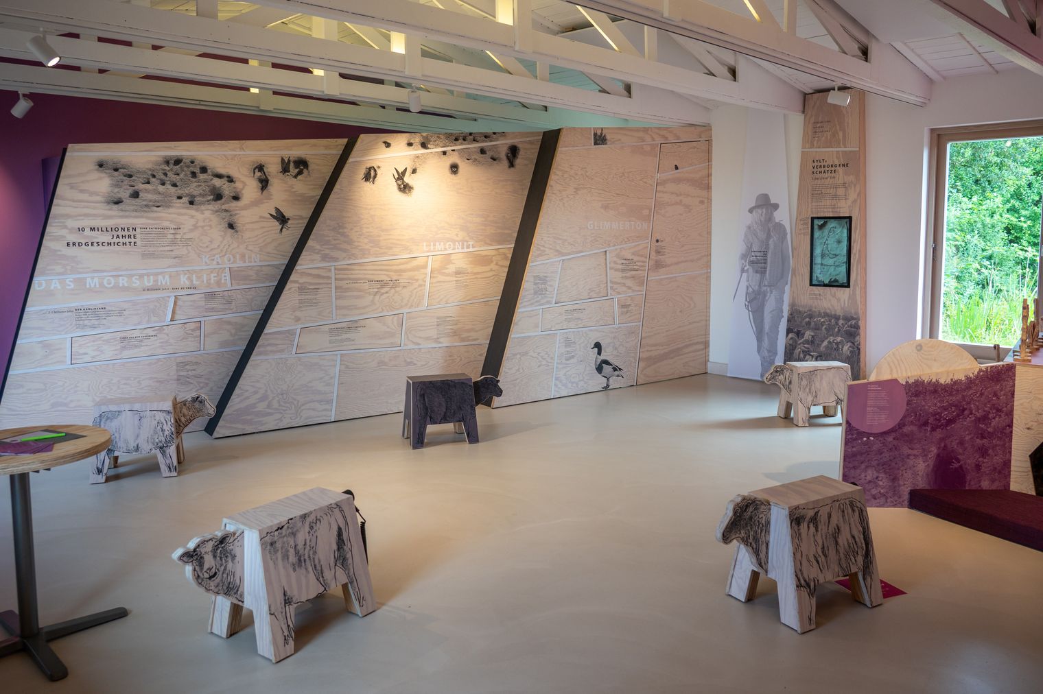 Blick in einen offenen und klar strukturierten Ausstellungsraum