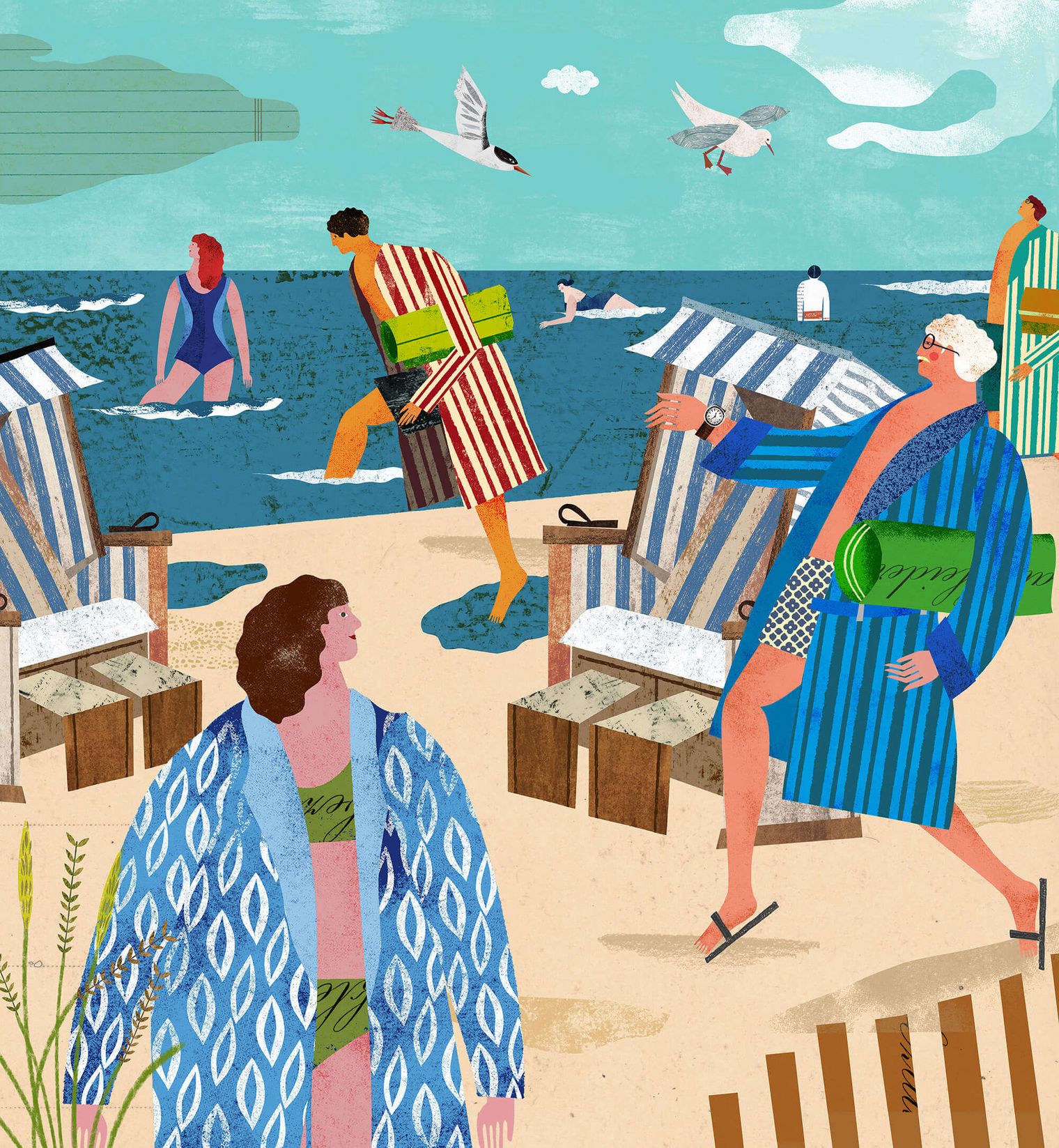 Die "Frühbadenden" sind eine Form der Sylter Strandtypen