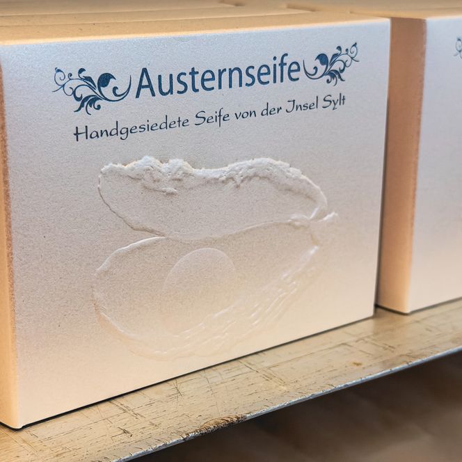Verpackung der Austernseife von Sylt