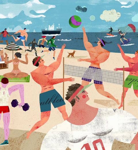 Les soi-disant personnes actives sportives sont une forme de types de plage de Sylt
